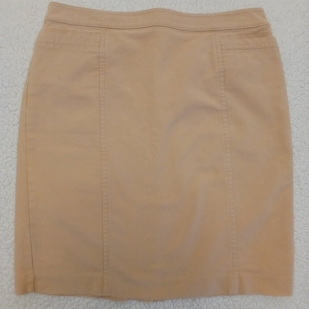 Beige Cotton Pencil Skirt - size 12